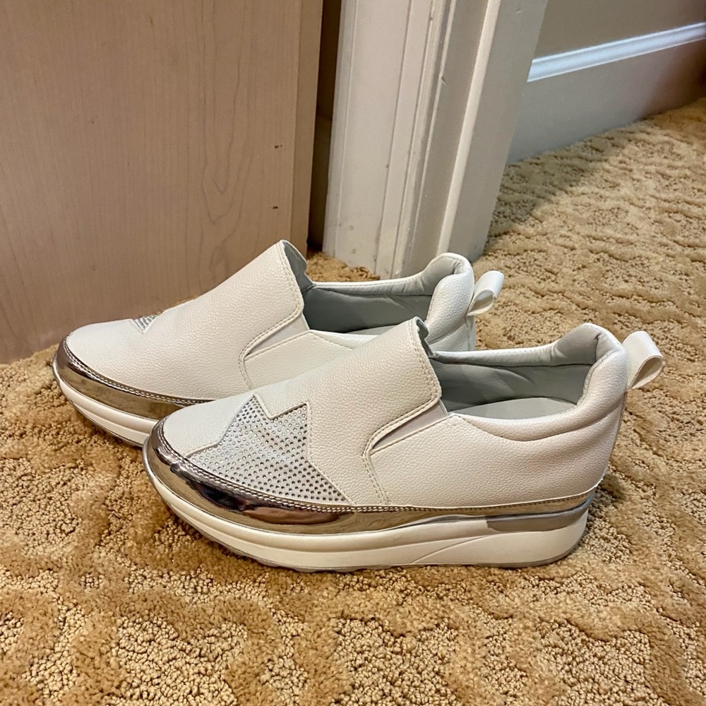 White and Silver sneakers